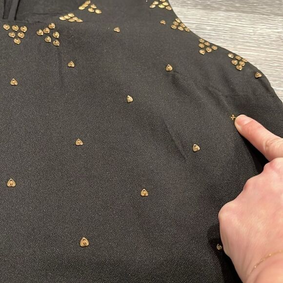 Free People black mini gold beaded dress - 0 - Picture 11 of 11